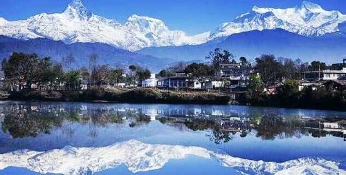 Pokhara with Fewa Lake and Himalaya