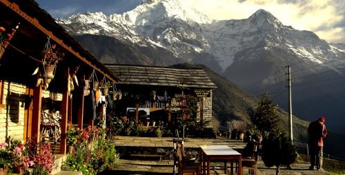 nepal family trekking ghandruk village