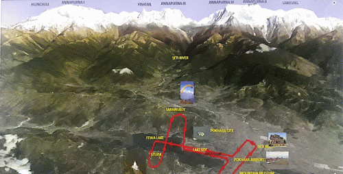 Ultralight flight pokhara route map 15 minutes