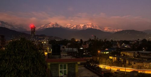 Mountain View at Sunset time from Pokhara in Nepal Travel 7 days