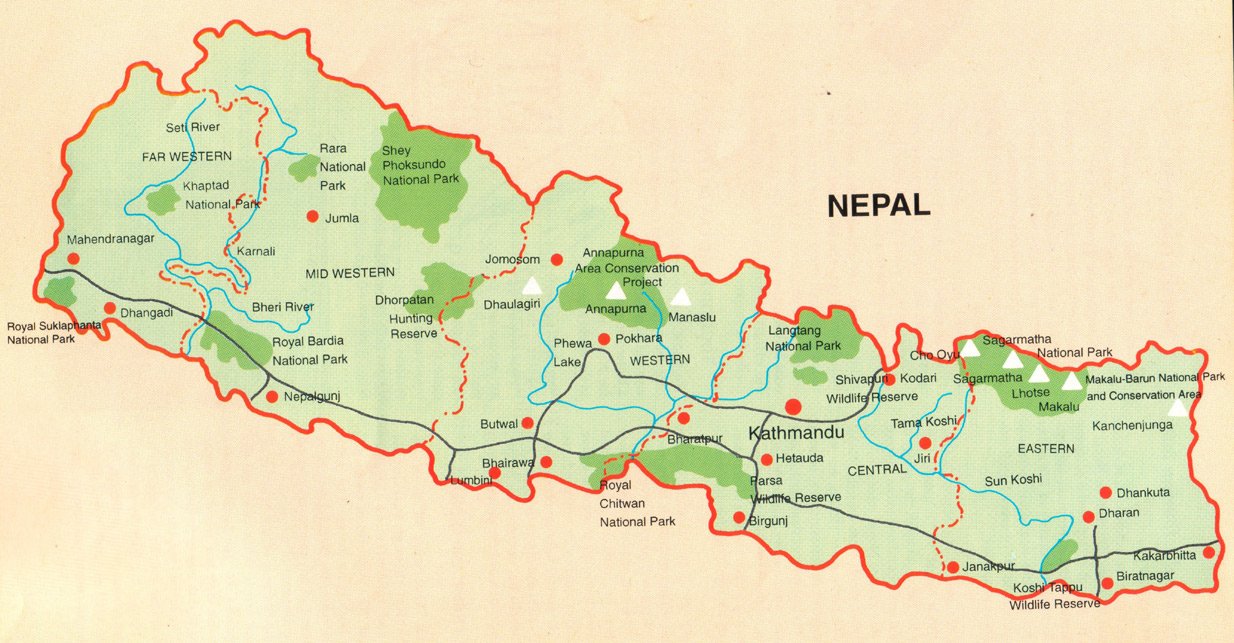 Nepal Map Nepal In The World Map Nepal In The Asia Map