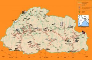 Bhutan Travel and Tourist Map