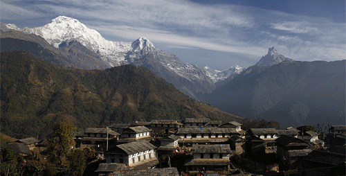 Ghandruk Village with mountain view