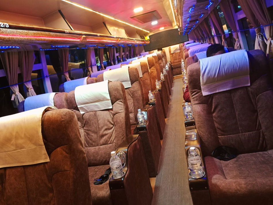 Sofa seat bus from Kathmandu to Pokhara