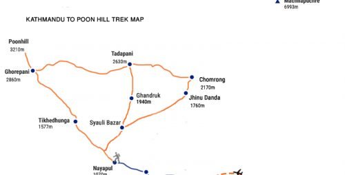 Kathmandu to Poon Hill Trek Map