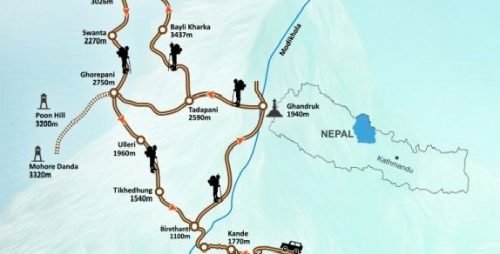 Khopra Danda Trek Map